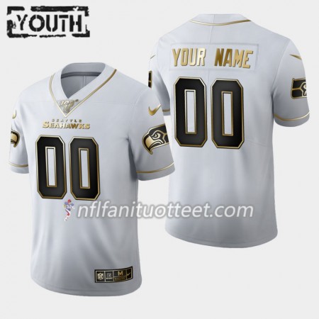 Lasten Seattle Seahawks NFL Pelipaita Custom Nike Valkoinen Golden Edition 100th